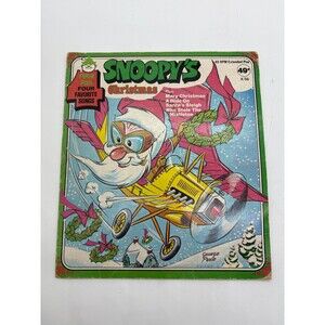 Vtg Peter Pan Snoopy's Christmas 45 RPM Extended Play Record X-56